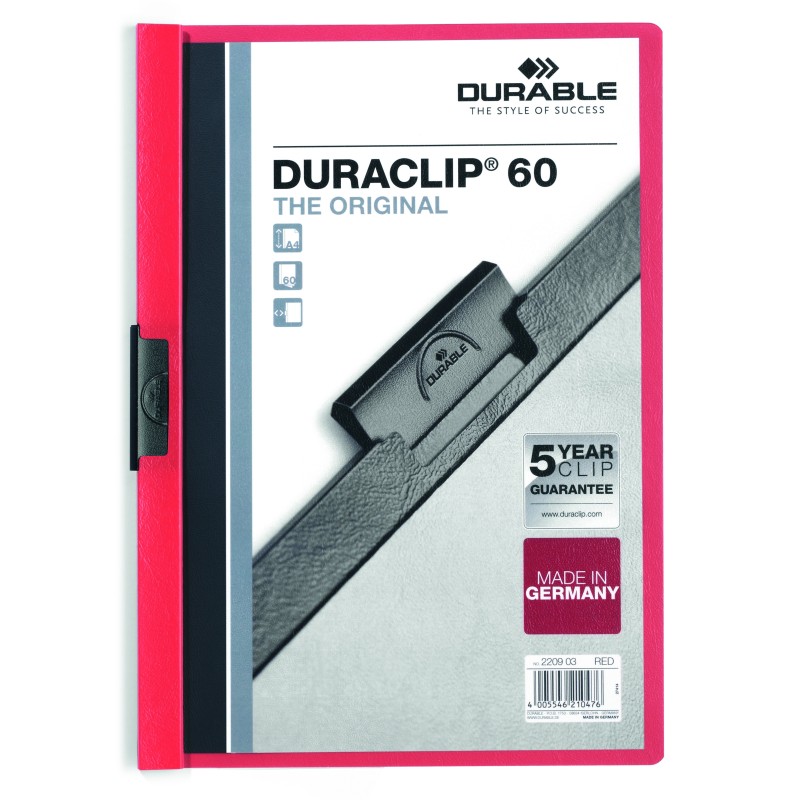 Skoroszyt DURABLE DURACLIP® Original 60 czerwony