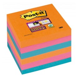 Bloczek samoprzylepny 654-6SS-EG Post-it® Super Sticky, iskrzące kolory, 6 sztuk po 90 kartek, 76x76 mm