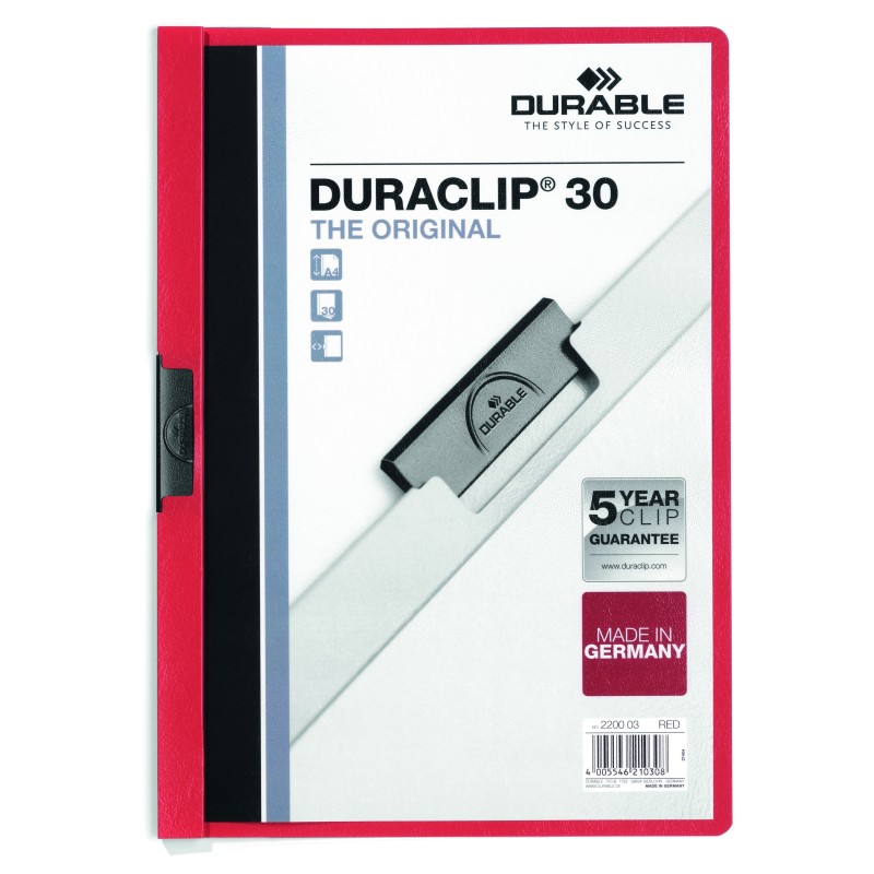 Skoroszyt DURABLE DURACLIP® Original 30 czerwony