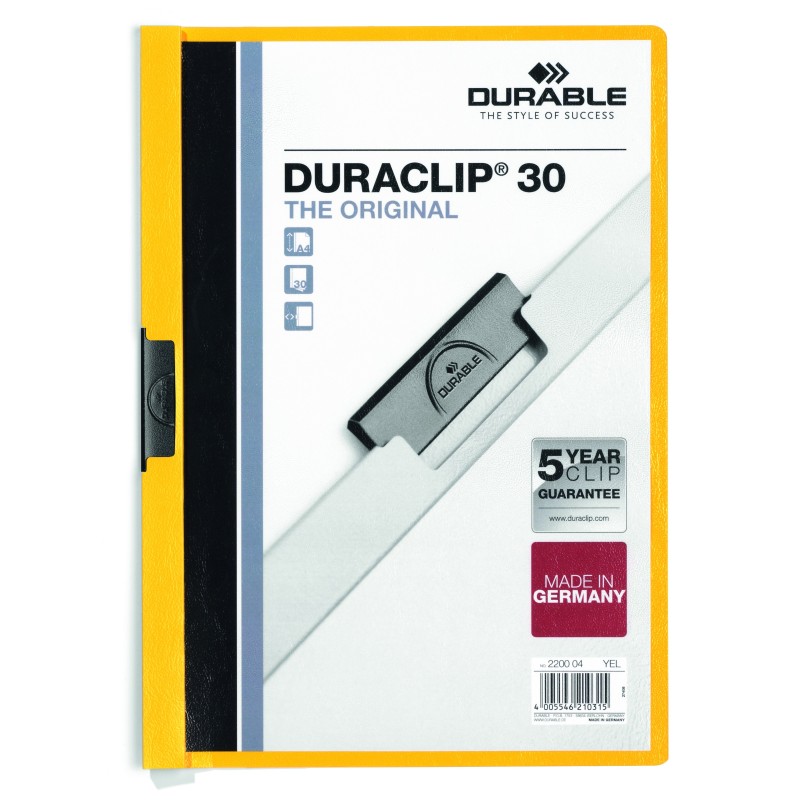 Skoroszyt DURABLE DURACLIP® Original 30 żółty