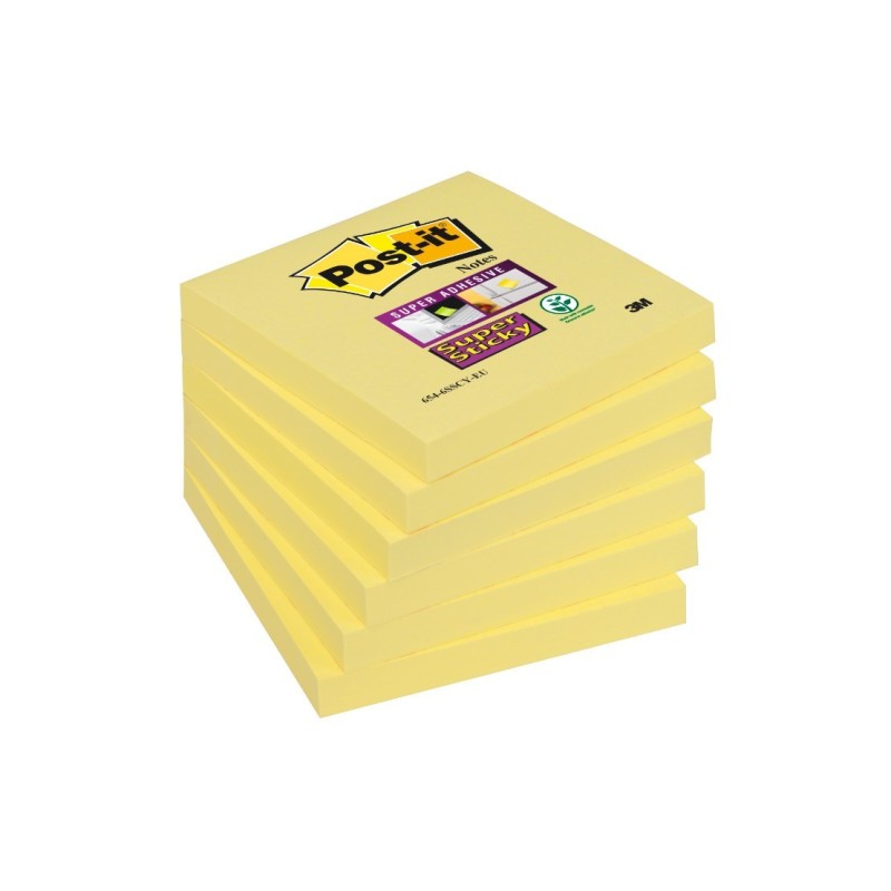 Bloczek samoprzylepny Post-it® Super Sticky, żółty, 90 kartek, 76x76mm