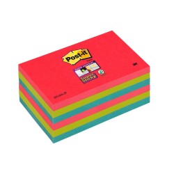 Bloczek samoprzylepny 655-6SS-JP Post-it® Super Sticky, sercowe kolory, 6 sztuk po 90 kartek, 76x127 mm