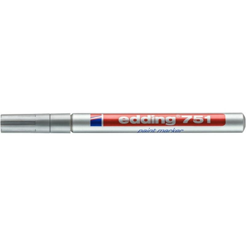 Marker olejowy e-751 EDDING, 1-2 mm, srebrny