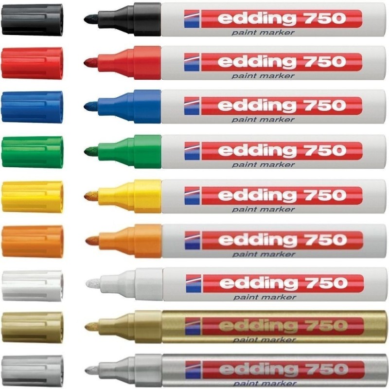 Marker olejowy e-750 EDDING, 2-4 mm, żółty