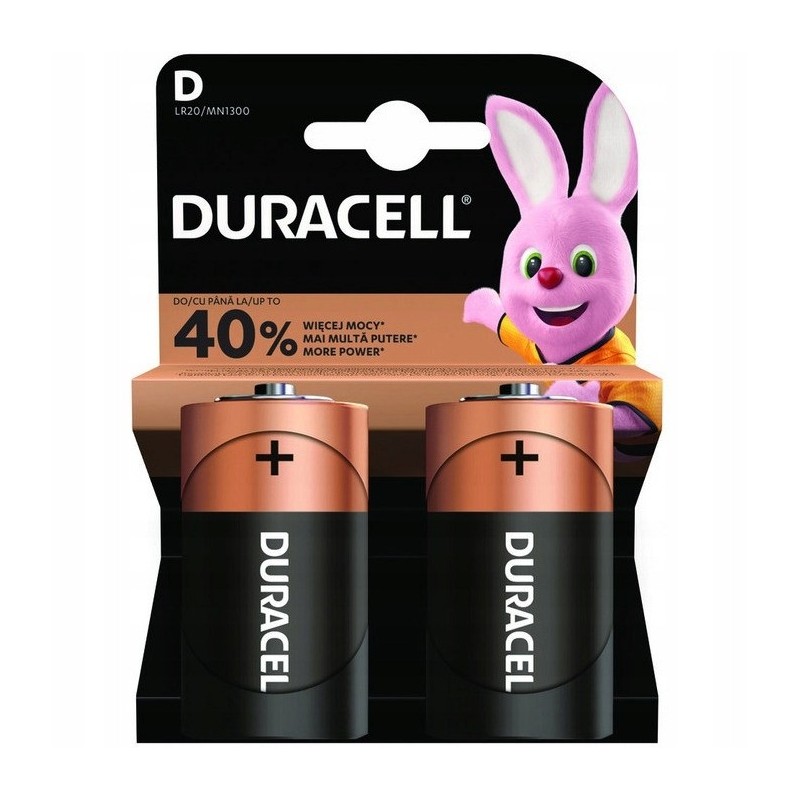 Baterie Alkaliczne Duracell Basic D LR20 Blister 2szt