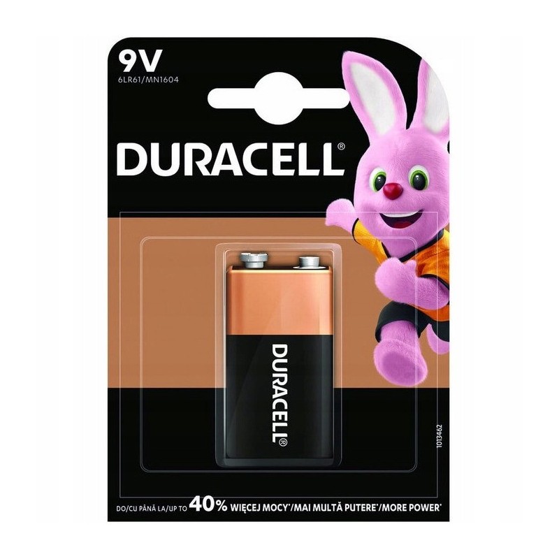 Baterie Alkaliczne Duracell Basic 6LR61 9V Blister 1szt