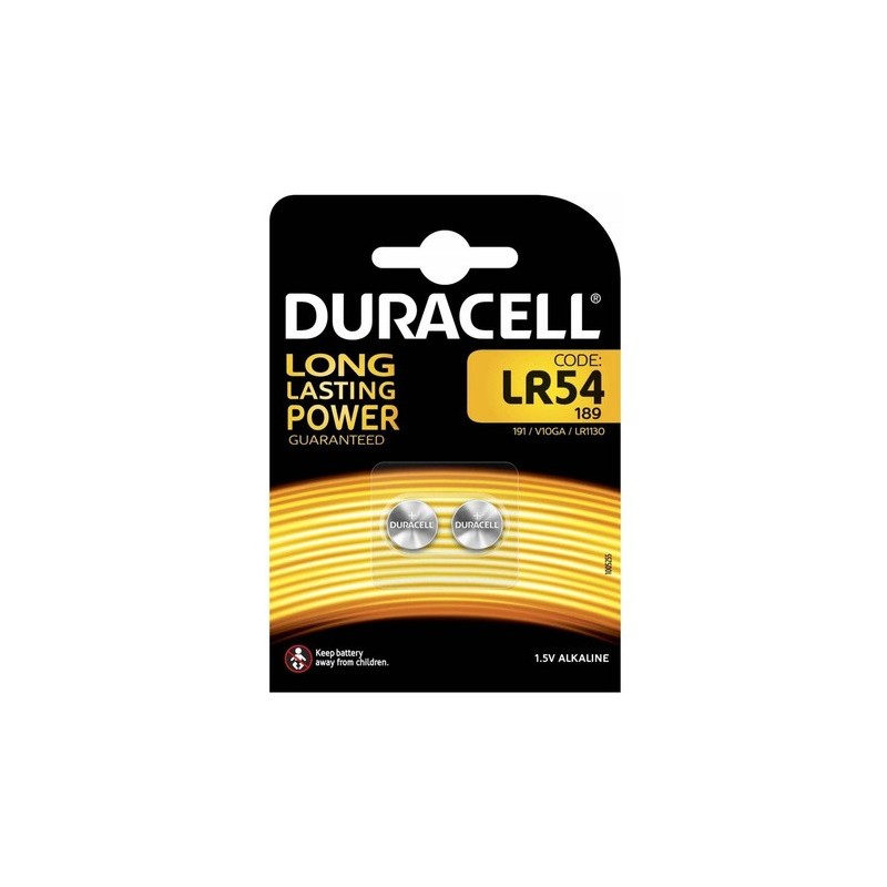 Baterie alkaliczne guzikowe DURACELL LR54 G10 LR1130 1.5V Blister 2szt