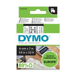 Taśma DYMO D1 6mm x 7m Biała / Czarny nadruk S0720780 43613