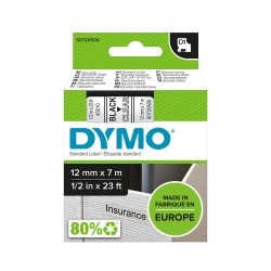 Taśma DYMO D1 12mm x 7m Przeźroczysta / Czarny nadruk S0720500 45010