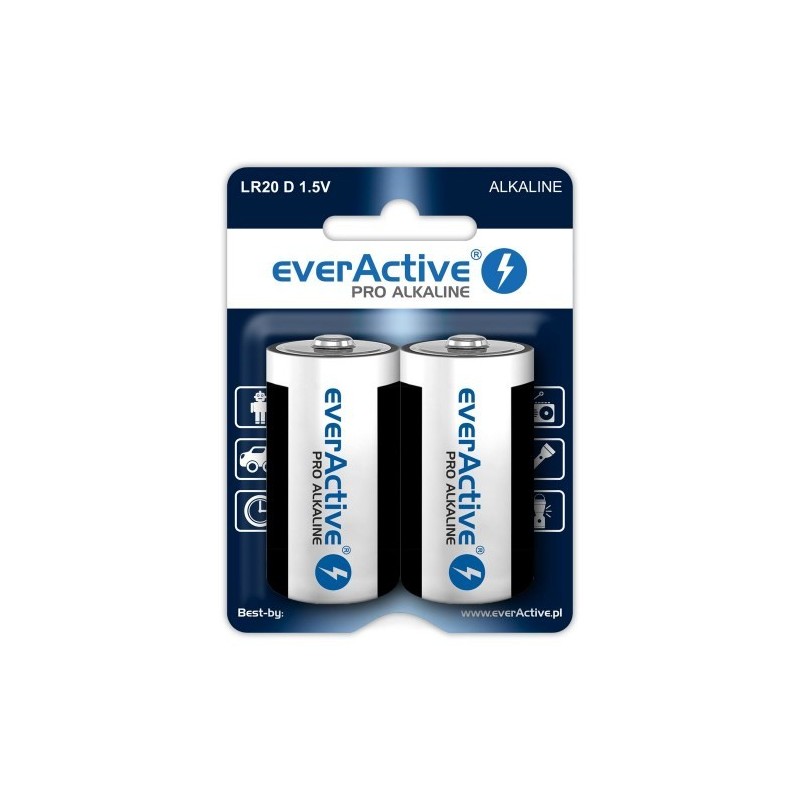 Baterie Alkaliczne EVERACTIVE Pro Alkaline D LR20 blister 2 sztuki