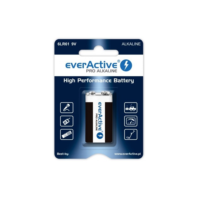 Baterie Alkaliczne EVERACTIVE Pro Alkaline 6LR61 9V  blister 1 szt.