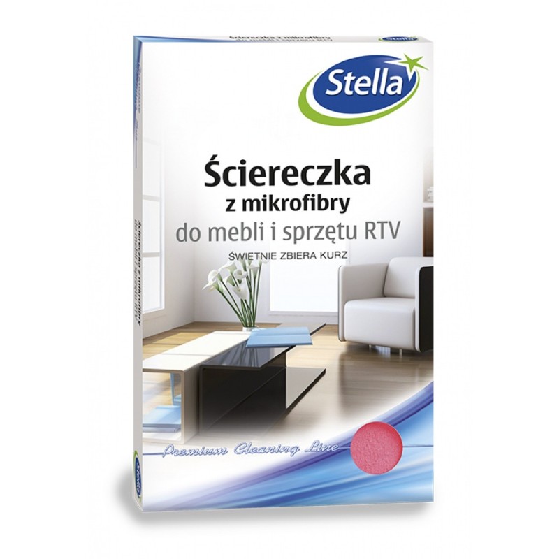 Ściereczka z mikrofibry STELLA, do mebli i sprzętu RTV, 1 szt., czerwony