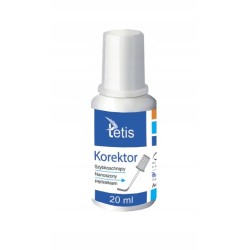 Korektor w płynie z pędzelkiem TETIS 20ml.