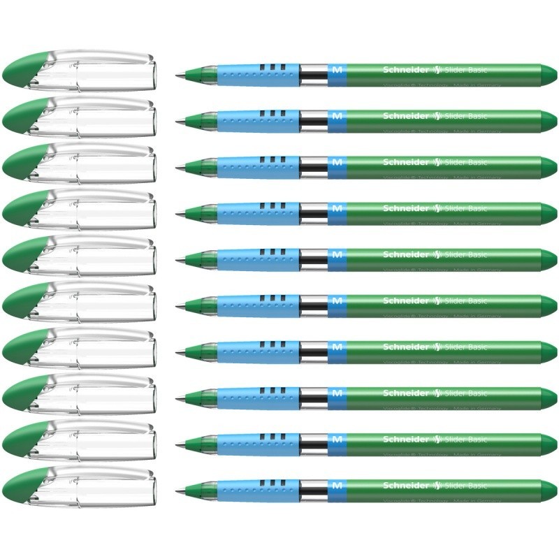 Długopis SCHNEIDER Slider Basic, M, zielony