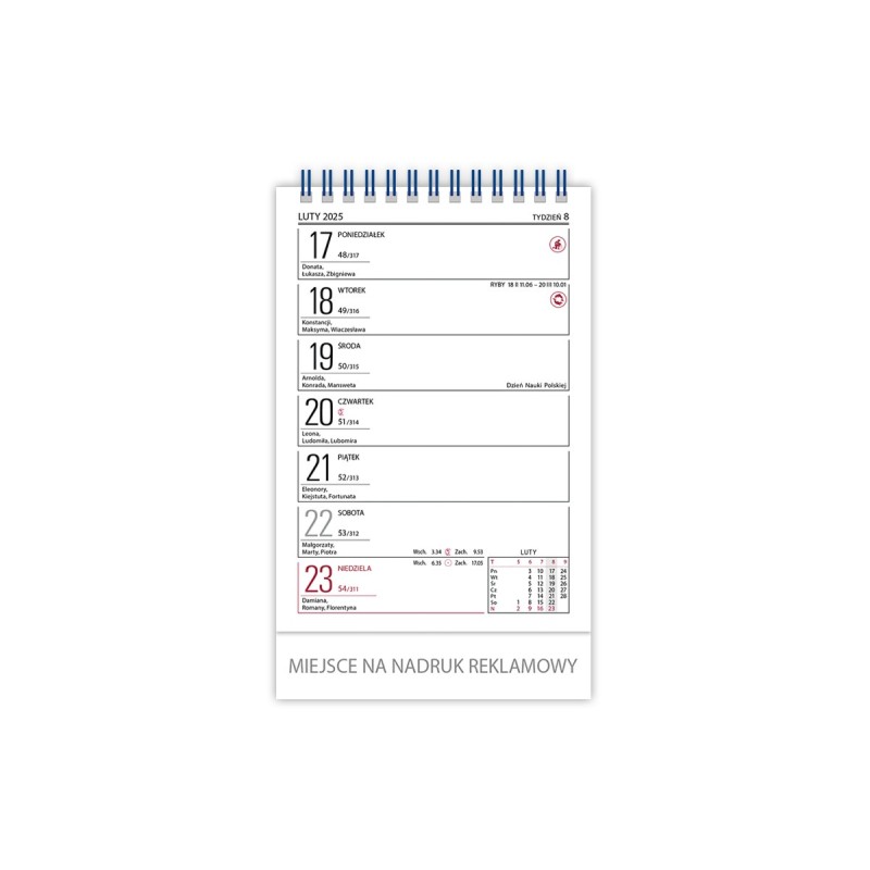 Kalendarz biurowy ZODIAK H6 stojący pionowy 118x193mm 2025 TELEGRAPH