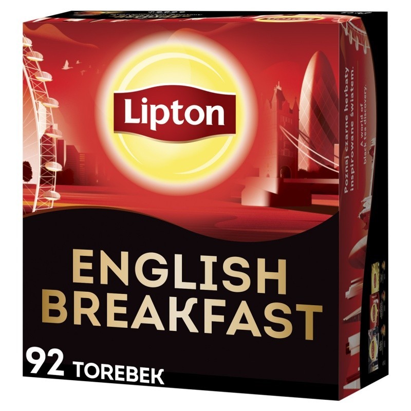 Herbata LIPTON czarna, English Breakfast, 92 torebki