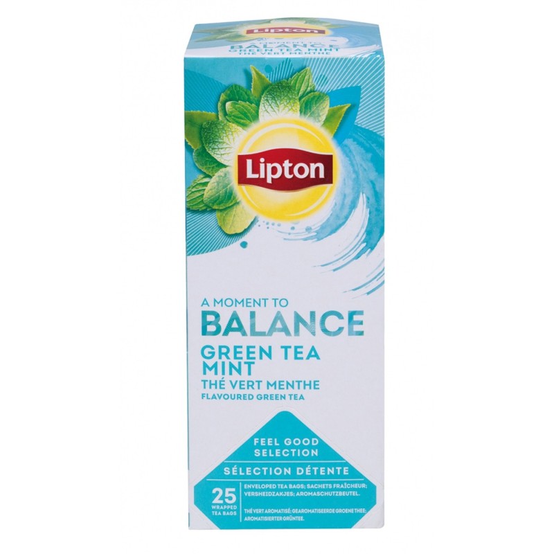 Herbata LIPTON Balance Green Tea, mint, 25 torebek