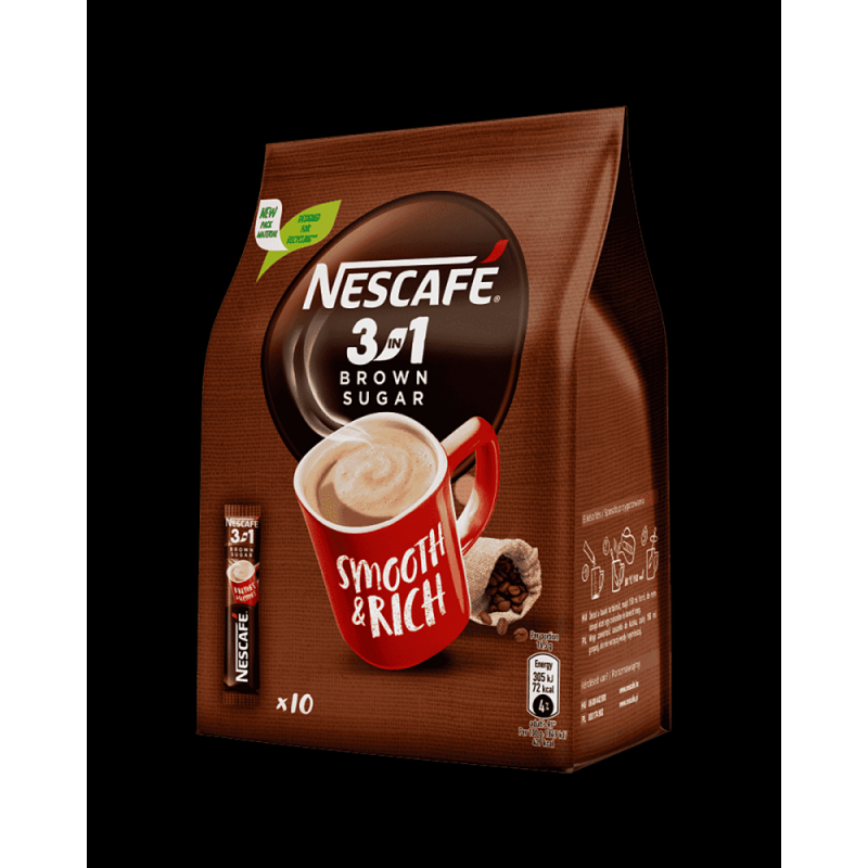 Kawa NESCAFE 3in1, brown sugar, torba, 165g