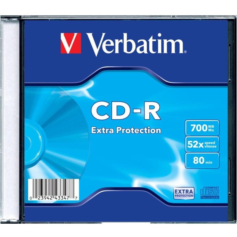 Płyta VERBATIM CD-R slim jewel case 700MB 52x DataLife Extra Protection