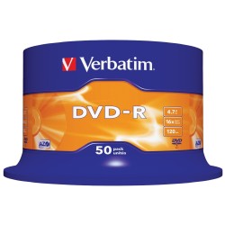 Płyta VERBATIM DVD-R cake box 50 4.7GB 16x Matt Silver