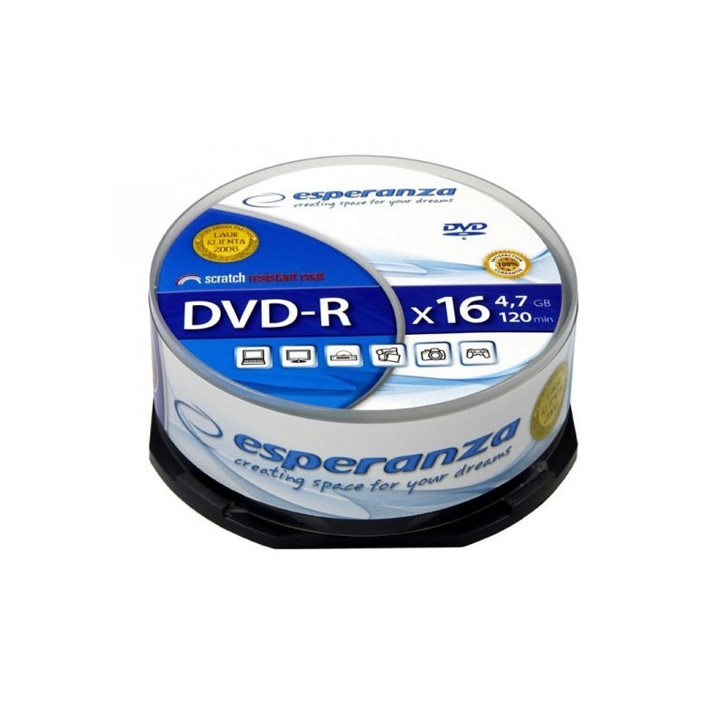 DVD-R ESPERANZA 4,7GB X16 - CAKE BOX 25