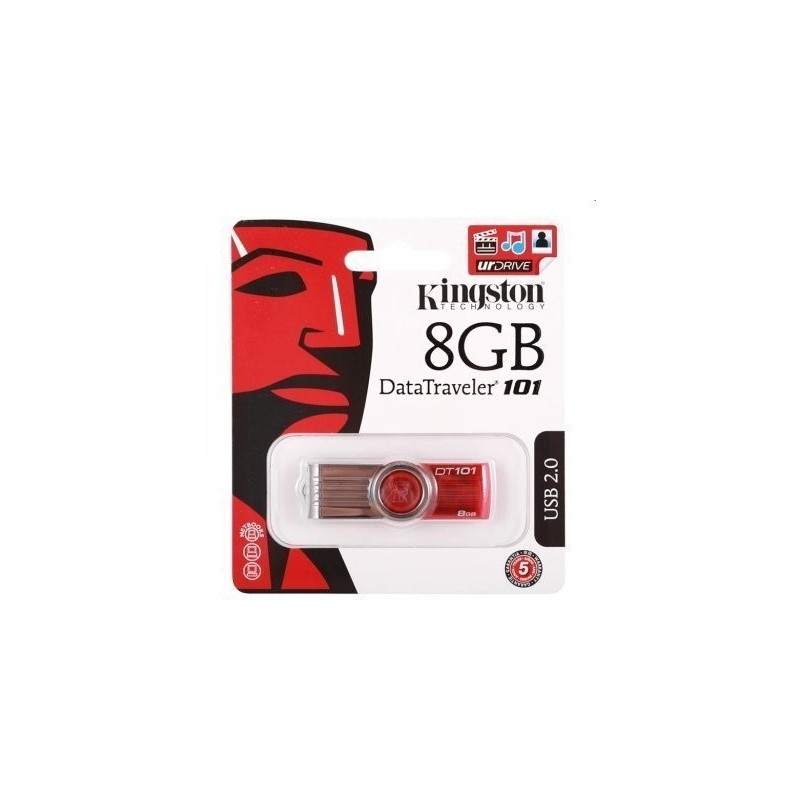 Pendrive USB 2.0 KINGSTONE DataTraveler 101 G2 8GB czerwony