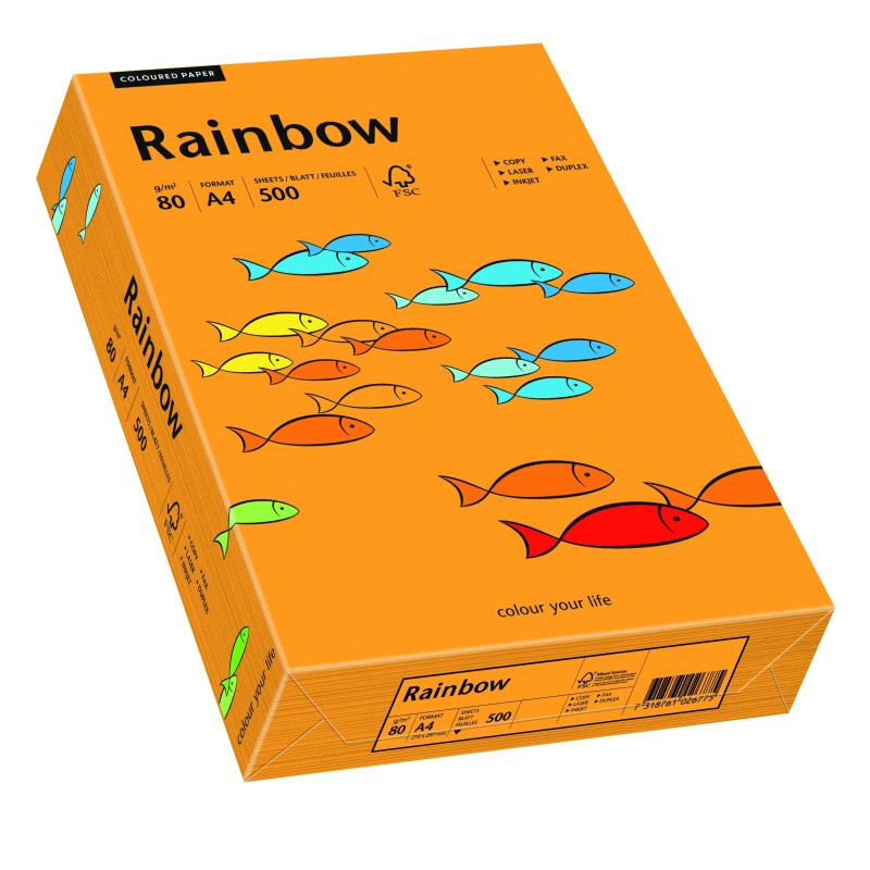 Papier Ksero kolorowy Rainbow pomarańczowy 24
