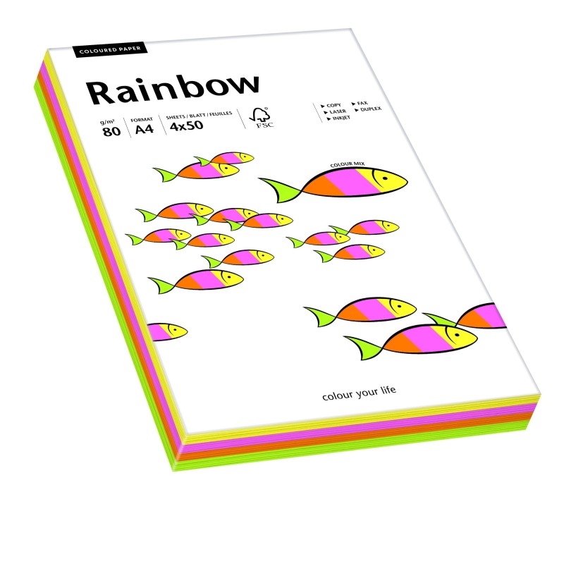 Papier Ksero Rainbow mix pastelowy 100 kart.