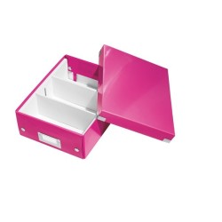Pudełko z przegródkami Leitz Click & Store, małe Różowe