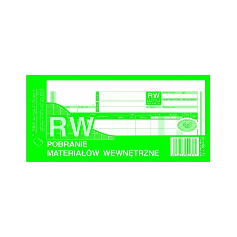 RW pobranie materiałów wewnętrzne MICHALCZYK I PROKOP 1/3 A4 80 kartek