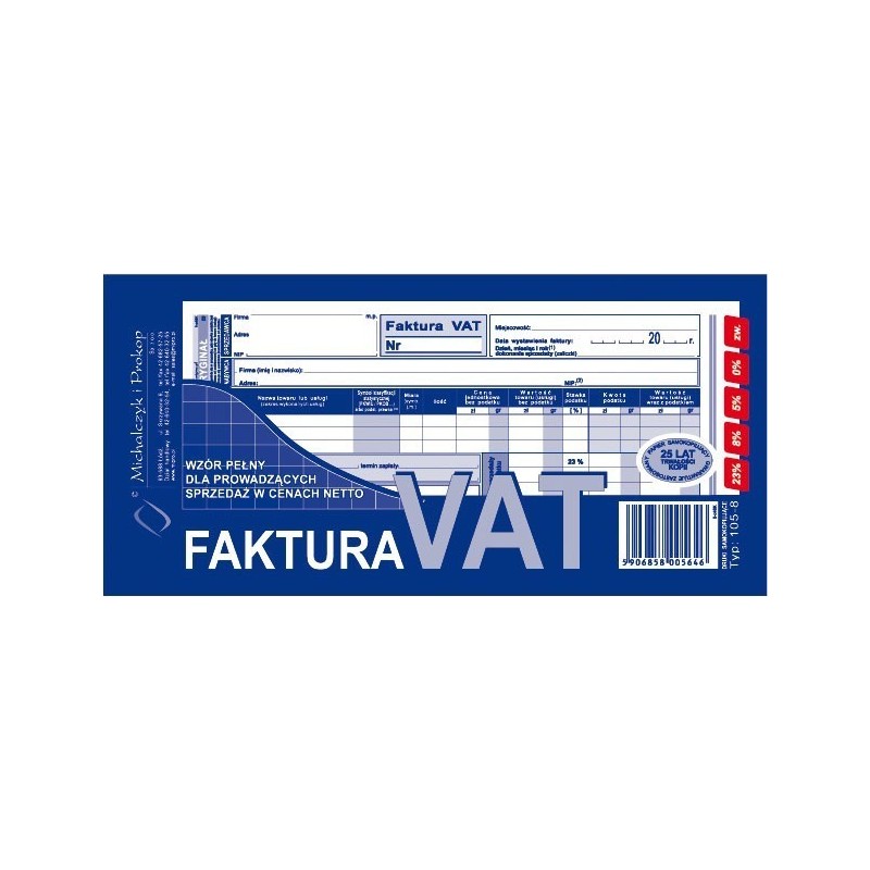 Faktura VAT MICHALCZYK I PROKOP 1/3 A4 80 kartek