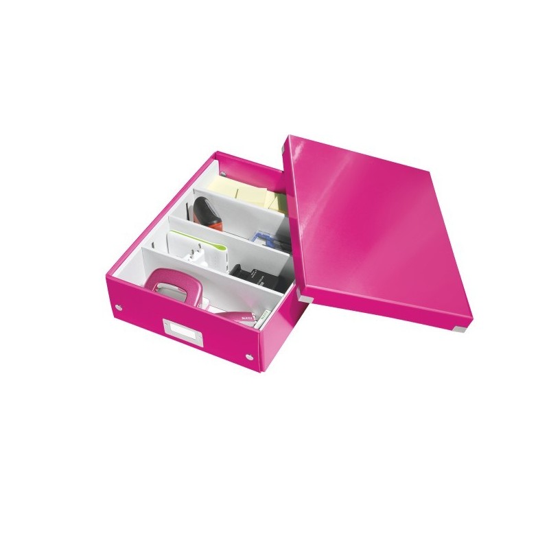 Pudełko z przegródkami Leitz Click & Store, duże Różowe