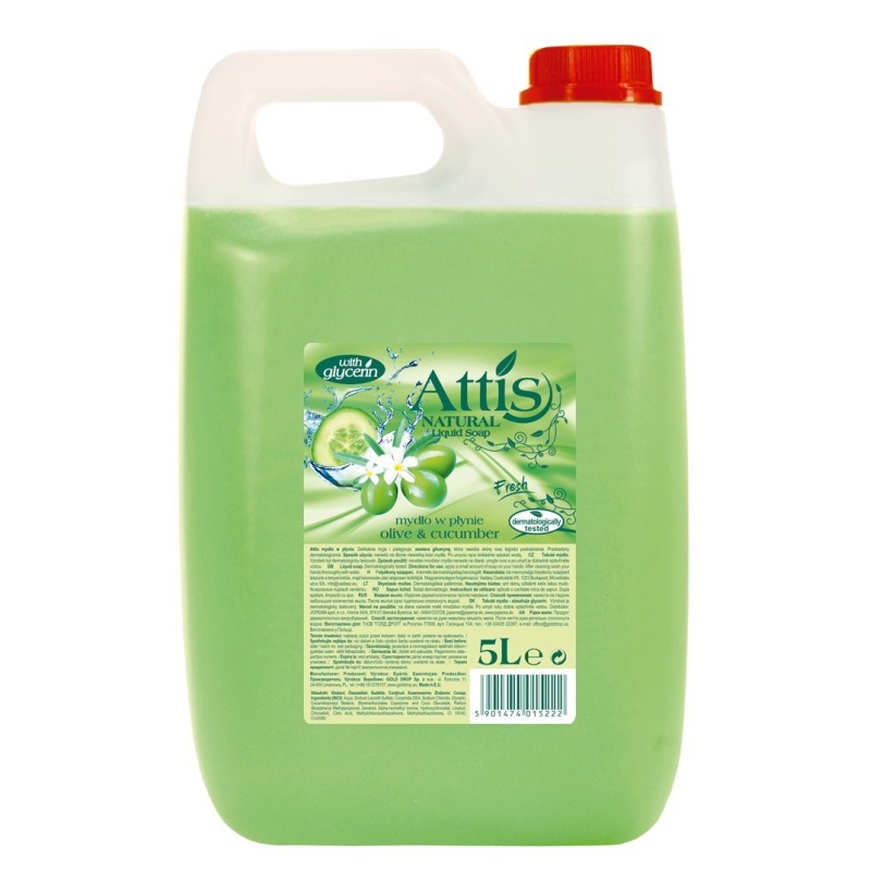 Mydło w płynie 5l ATTIS oliwka ogórek