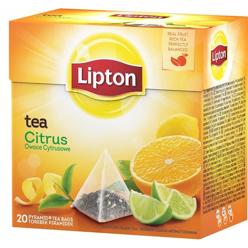 Herbata LIPTON piramidki 20 torebek owoce cytrusowe