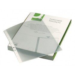 Koszulki na dokumenty Q-CONNECT, PP, A4, krystal., 50mikr., 100szt., w pudełku, transparentna