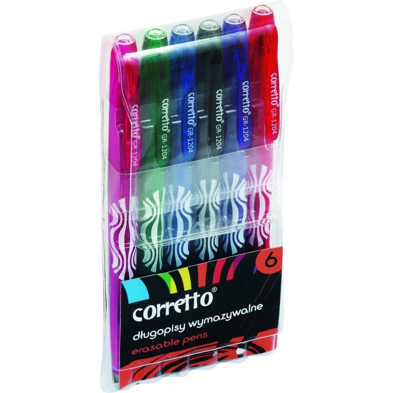 Długopis wymazywalny CORRETTO GR-1204, komplet 6 szt.