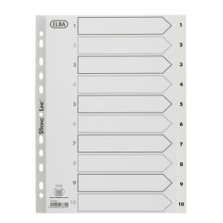 Przekładki Numeryczne Elba A4 10T PP12/100 bia