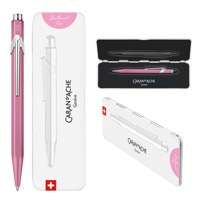 Długopis CARAN D'ACHE 849 Colormat-X, M, w pudełku, różowy