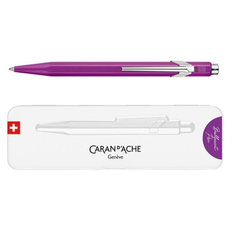 Długopis CARAN D'ACHE 849 Colormat-X, M, w pudełku, fioletowy