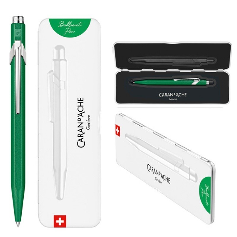Długopis CARAN D'ACHE 849 Colormat-X, M, w pudełku, zielony