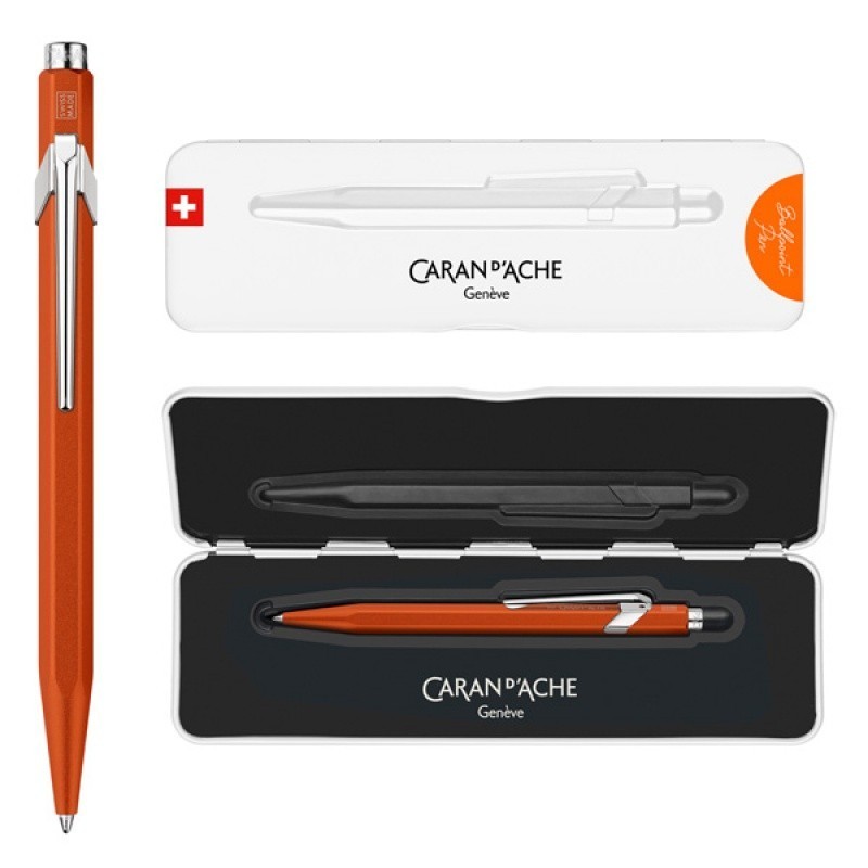 Długopis CARAN D'ACHE 849 Colormat-X, M, w pudełku, pomarańczowy