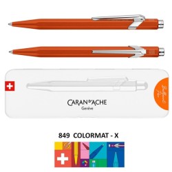 Długopis CARAN D'ACHE 849 Colormat-X, M, w pudełku, pomarańczowy