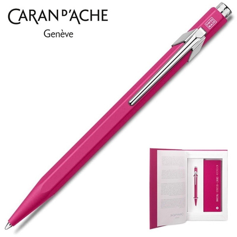 Zestaw upominkowy Caran d’Ache, długopis 849 M + notes, różowy