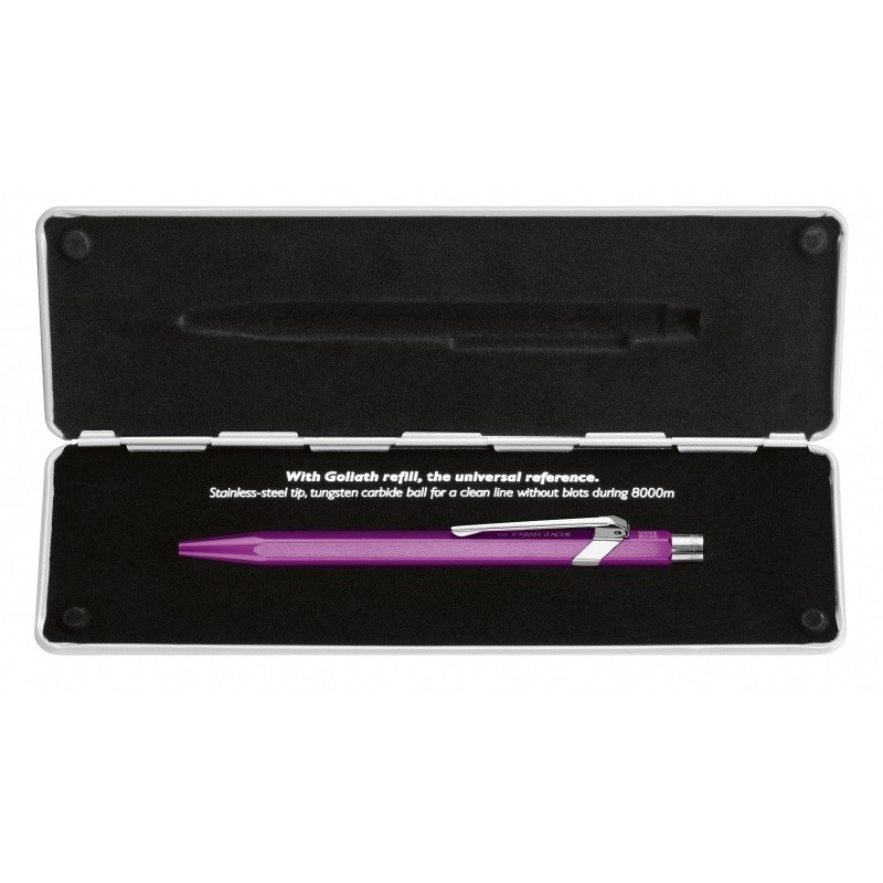 Długopis CARAN D'ACHE 849 Pop Line Metal-X, M, w pudełku, fioletowy