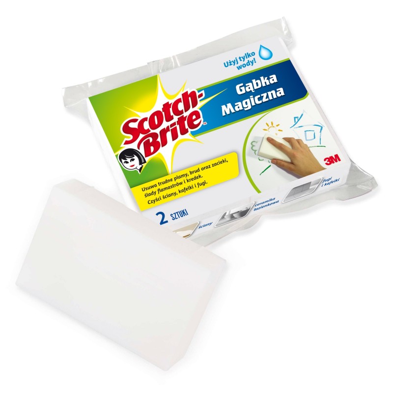 SCOTCH-BRITE™ Magiczna gąbka do usuwania uporczywych plam, 2 sztuki