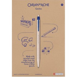 Długopis jednorazowy Caran d'Ache 825 Wood Chips, M, 2szt., blister, jasne drewno