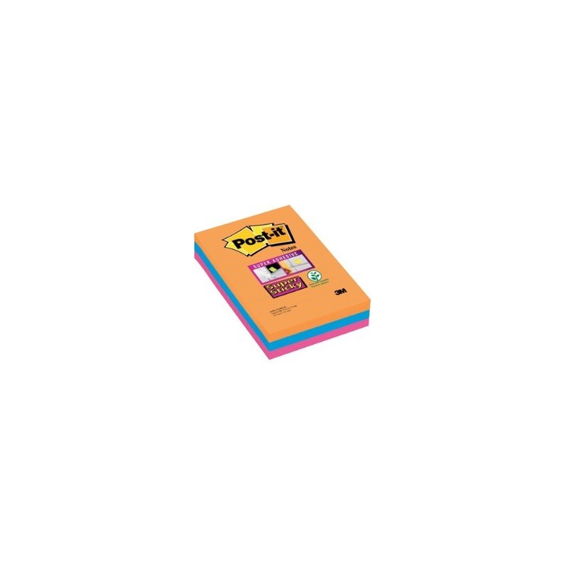 Karteczki samoprzylepne Post-it® Super Sticky w linie, paleta Bangkok, 101x152mm , 3x90 kartek 70005271997