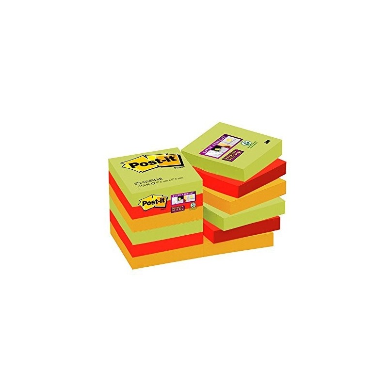 Karteczki samoprzylepne Post-it® Super Sticky, paleta Marrakesz, 47,6 x 47,6mm , 12x90 kartek 70005271906