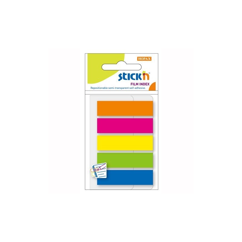 Zakładki indeksujące STICK'N 45x12mm mix 5 kolorów neon