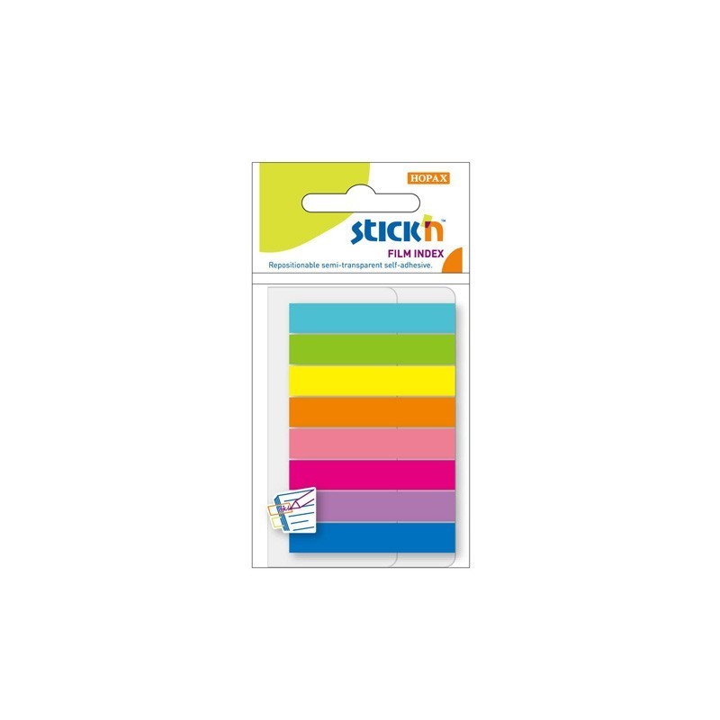 Zakładki indeksujące STICK`N 45x8mm mix 8 kolorów neon